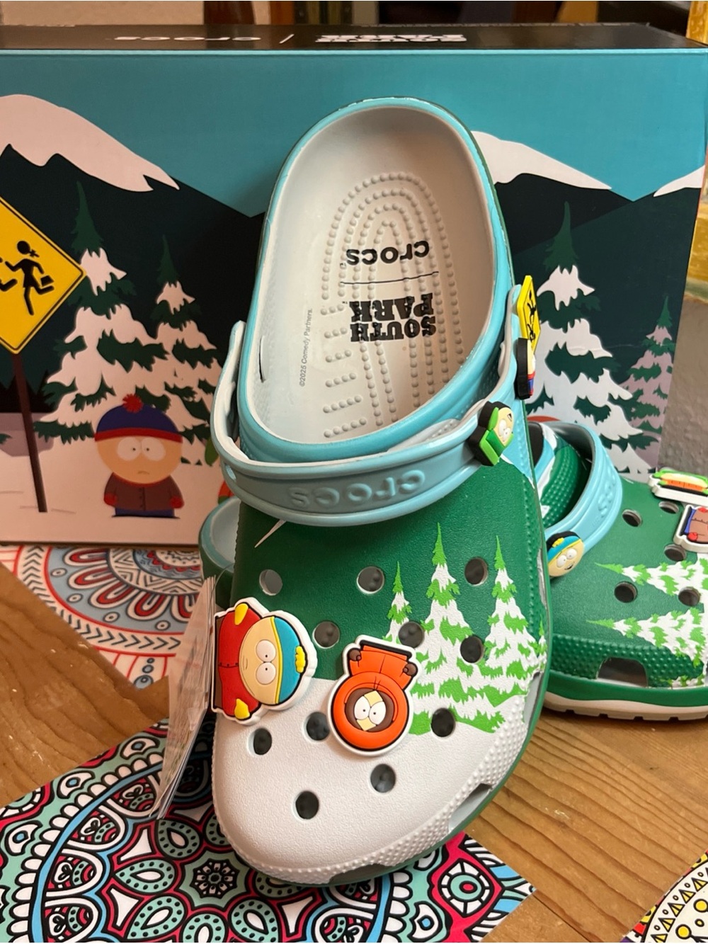 Crocs Unisex South Park Green & White Woodland Clog Mens US 8 Women’s US10 new